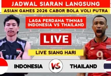 Jadwal Pertandingan Timnas Voli Putra Indonesia di Asian Games 2026