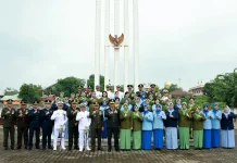Lanud Hang Nadim Ikuti Ziarah Nasional HUT ke-81 TNI di TMP Bulang Gebang