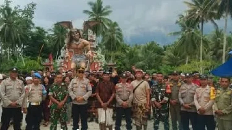 Polsek Bonegunu Amankan Pawai dan Pembakaran Ogoh-Ogoh Nyepi 2026