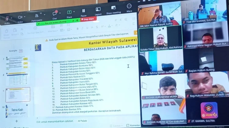 Kemenkum Sultra Dampingi Pemda Percepat Data IRH 2026