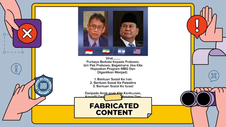 Hoaks! Purbaya Usul MBG Diubah jadi Bansos untuk Iran, Palestina dan Israel