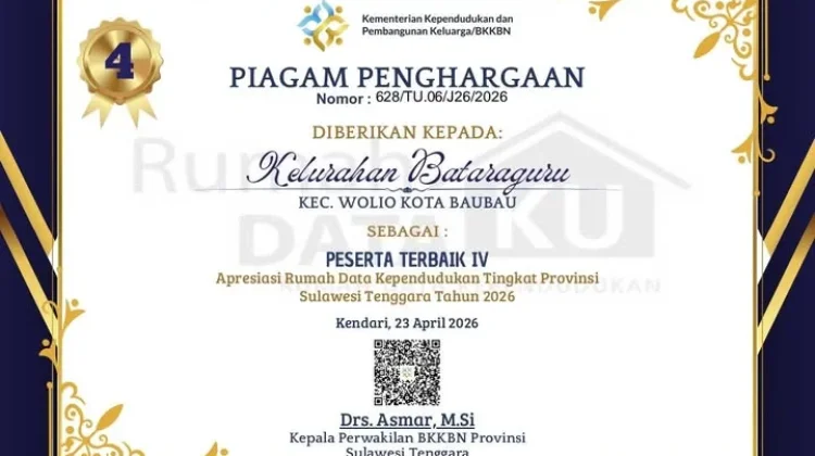 Bataraguru Harumkan Baubau, Raih Juara Harapan I Rumah DataKu Sultra 2026