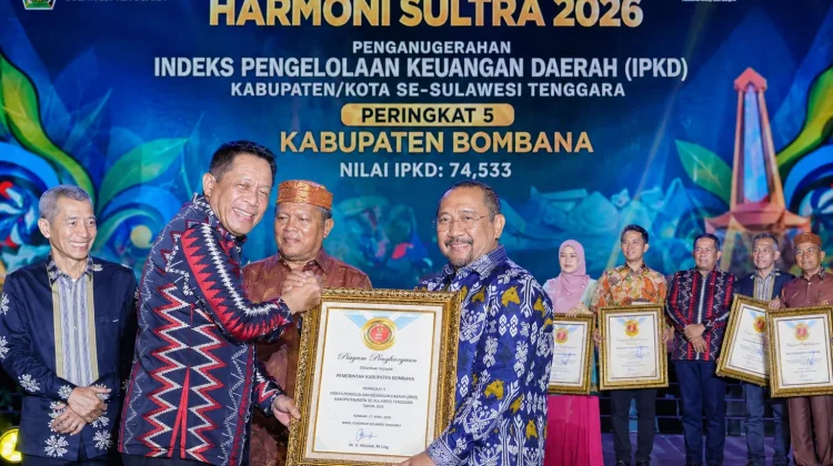 Pemkab Bombana Raih Peringkat Lima IPKD Sultra