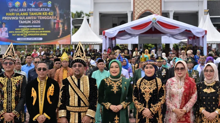 Bupati dan Wabup Bombana Hadiri Upacara HUT Ke-62 Sultra