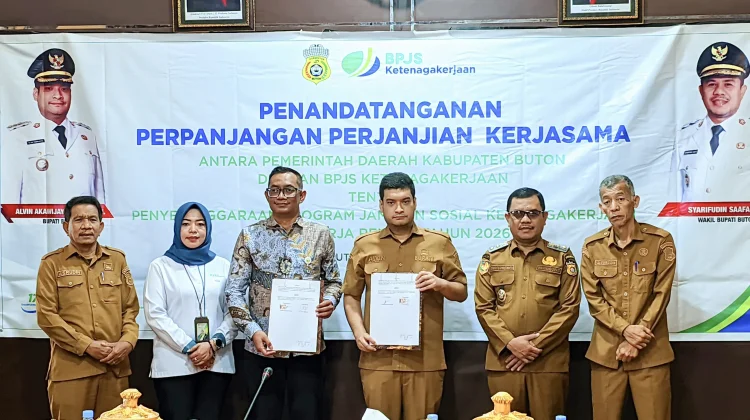 BPJSTK-Pemkab Buton Perpanjang PKS Perlindungan Pekerja Rentan