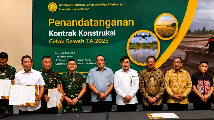 Bupati Bombana Hadiri Kontrak Cetak Sawah Nasional