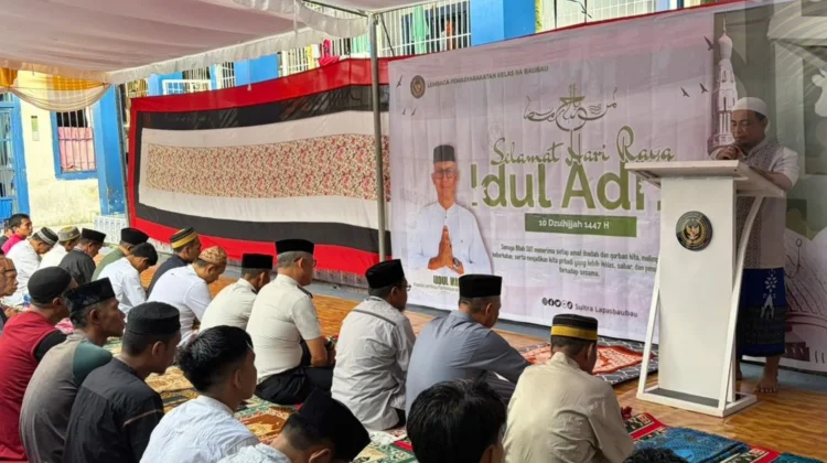 Lapas Baubau Gelar Salat Iduladha Bersama Ratusan Warga Binaan