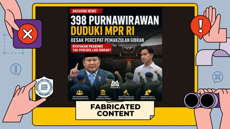Hoaks! Purnawirawan Duduki MPR RI Desak Pemakzulan Gibran