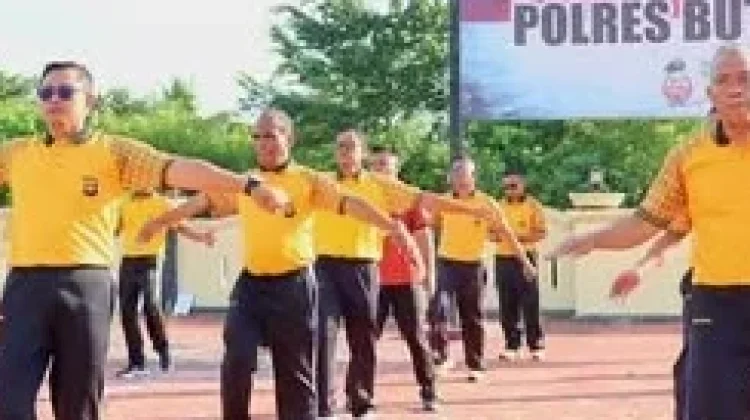 Bangun Soliditas Polres Butur Olahraga Bersama Bhayangkari