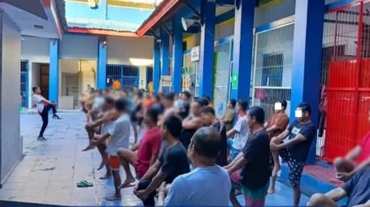 Jaga Kebugaran Warga Binaan Lapas Baubau Rutin Ikuti Senam Pagi