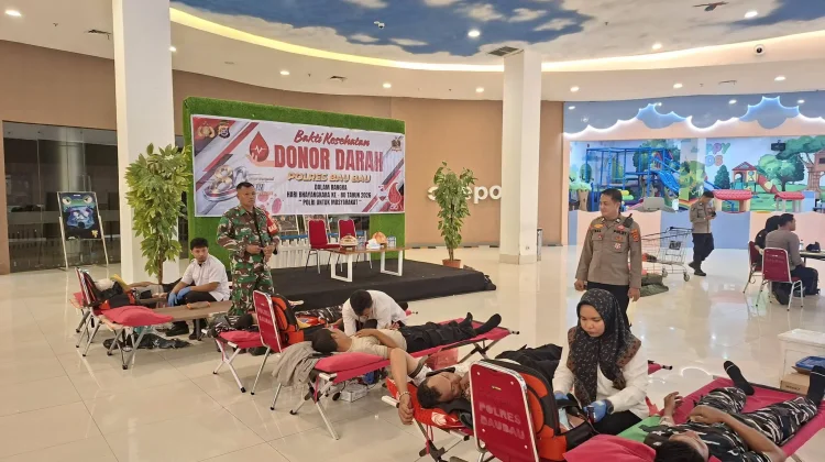Polres Baubau Gelar Donor Darah, Terkumpul Puluhan Kantong