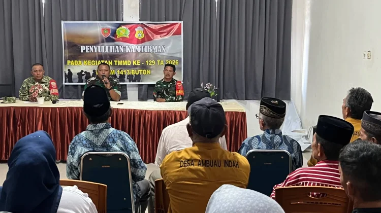 TMMD Kodim 1413/Buton Tanamkan Kesadaran Kamtibmas di Desa Ambuau