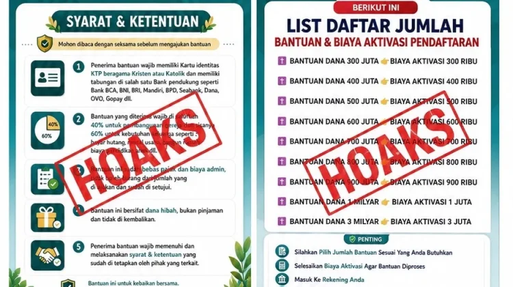 [Hoaks] Bantuan Kemenag untuk Umat Kristen dan Katolik