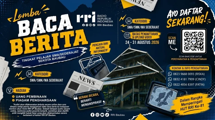Puluhan Pelajar Mendaftar, Berebut Juara Lomba Baca Berita RRI Baubau