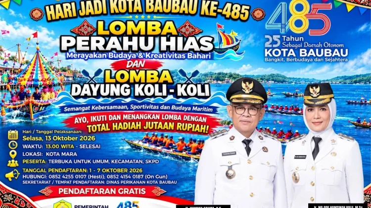 Semarak Lomba Seni hingga Bahari Akan Meriahkan HUT ke-485 Baubau