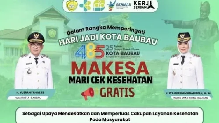 Dinkes Hadirkan Pemeriksaan Kesehatan Gratis di Hari Jadi Kota Baubau