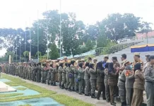 Wali Kota Baubau Pimpin Apel Gabungan dan Halabihalal