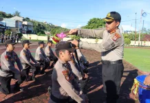 Polres Baubau Sambut 15 Bintara Remaja