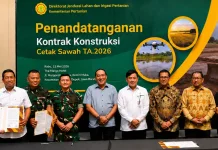 Bupati Bombana Hadiri Kontrak Cetak Sawah Nasional
