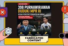 Hoaks! Purnawirawan Duduki MPR RI Desak Pemakzulan Gibran