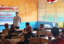 Satbinmas Polres Butur Edukasi Siswa SMPN 3 Kulisusu Tentang Bahaya Narkoba