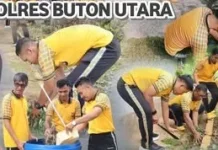 Sambut Hari Bhayangkara, Polres Butur Bakti Religi Rumah Ibadah