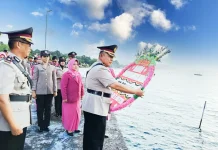 Polres Buton Upacara Tabur Bunga Sambut Hari Bhayangkara ke-80
