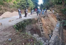 TMMD Ke-129 Kodim 1413/Buton Perkuat Talud Jalan Demi Keselamatan Warga