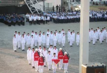 HUT ke-81 RI, Bupati Buton Pimpin Penurunan Bendera