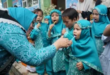 PHBS Kesehatan Gigi dan Mulut Sasar Anak TK Al Amanah Liabuku