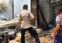Polisi dan Warga Padamkan Kebakaran Kios di Kulisusu Barat