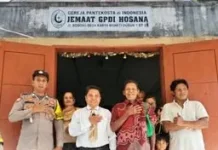 Polsek Kulisusu Barat Amankan Ibadah Jemaat GPDI Hosana Karya Bakti