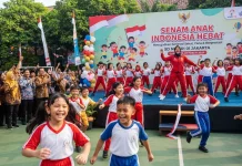 Senam Anak Indonesia Hebat Bangun Energi Positif sebelum Belajar