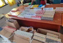 Cegah Rokok Ilegal Menjamur, Bea Cukai Kendari Rutin Sidak di Baubau