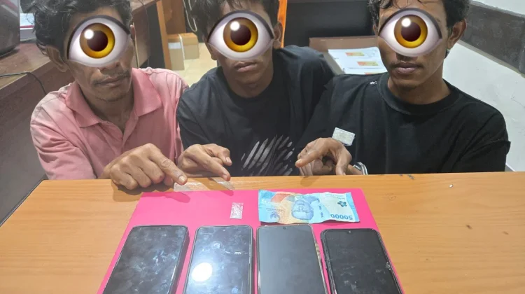 Polsek Bukit Batu Amankan Tiga Tersangka TP Narkotika