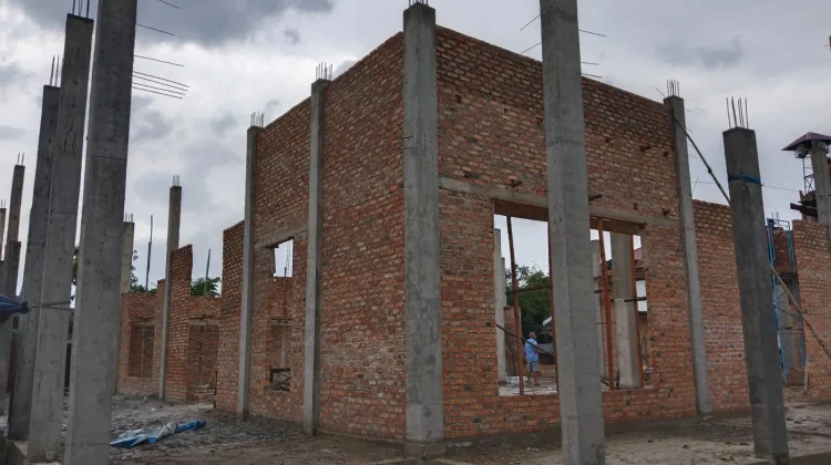 Pembangunan Masjid Nurul Hidayah Bengkalis Lanjut ke Tahap Balok Atas