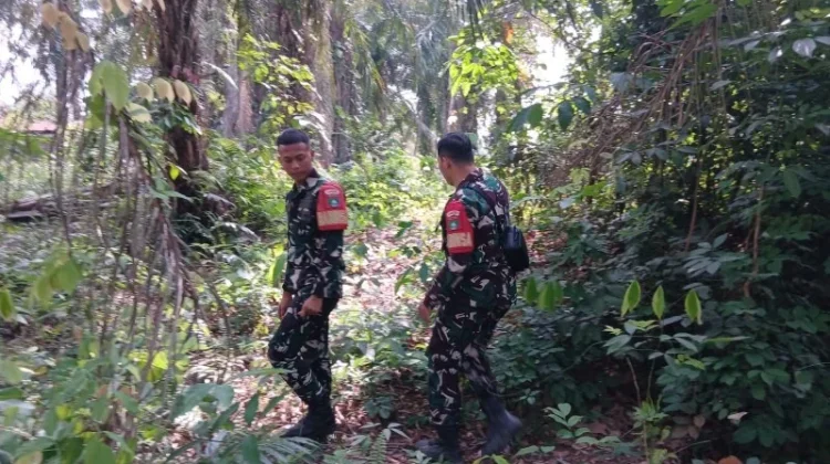 Babinsa Mandau Patroli Rutin Cegah Hotspot Karhutla