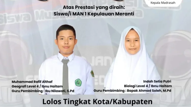 Siswa MAN 1 Kepulauan Meranti Ukir Prestasi lewat Kompetisi Sains Nasional