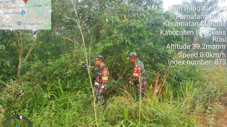 Babinsa Mandau Intensif Patroli Cegah Karhutla sejak Dini