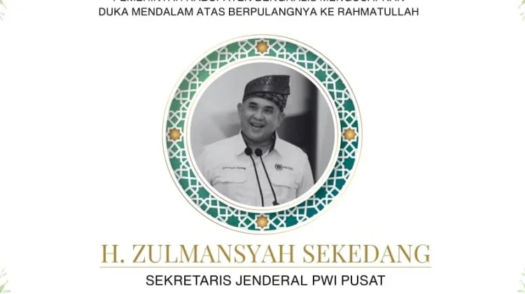 Sekjen PWI Pusat Zulmansyah Sekedang Wafat, Bupati Bengkalis Ungkap Duka Mendalam