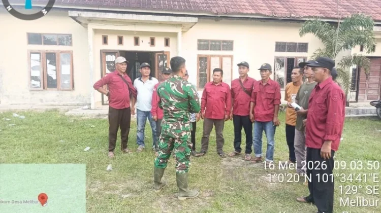 Babinsa Mandau Perkuat Nilai Pancasila di Desa Melibur