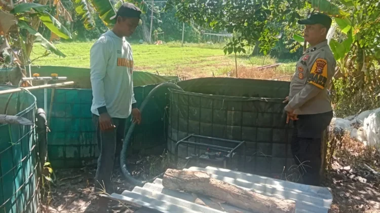 Polsek Bengkalis Cek Sumber Air, sebelum Lahan Jagung Kuala Alam di Tanami