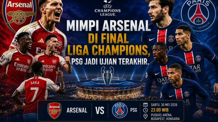 Mimpi Arsenal di Final Liga Champions,PSG Jadi Ujian Terakhir