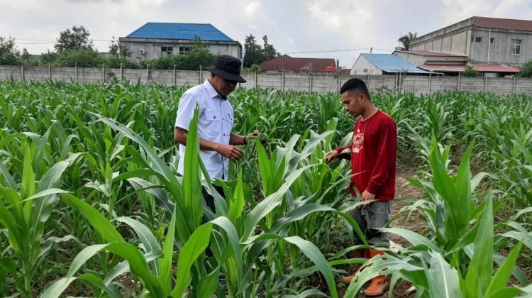 Jagung Polsek Pelabuhan Dumai Tumbuh Subur, Hasil Mulai Terlihat