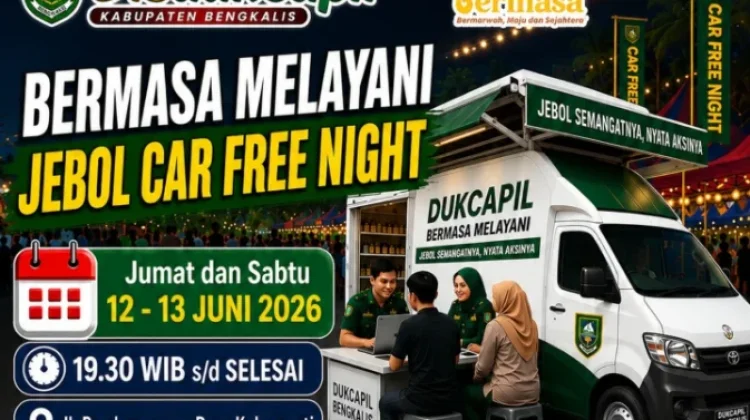 Disdukcapil Bengkalis Buka Layanan KTP,KIA dan IKD di Car Free Night Kelapapati