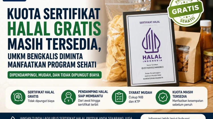 Kuota Sertifikat Halal Gratis Masih Tersedia untuk UMKM Bengkalis