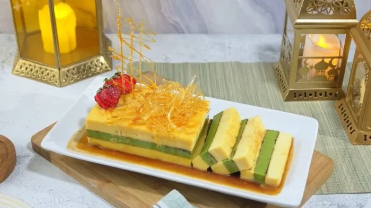 Kue Karamel Lemon Pandan yang Lembut dan Segar