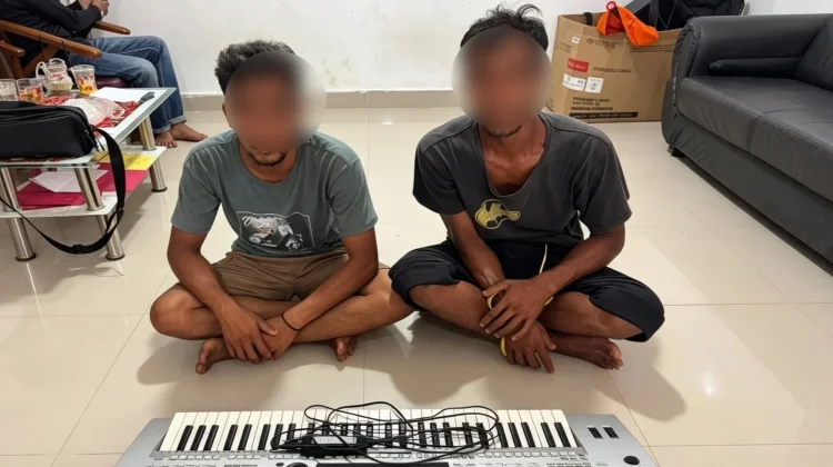 Polsek Mandau Bekuk Dua Terduga Pelaku Curat, Piano Dicuri Disita
