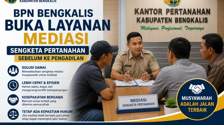 BPN Bengkalis Buka Layanan Mediasi Sengketa Pertanahan sebelum ke Pengadilan