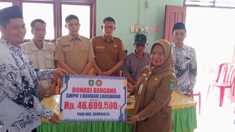 Sekcam Apresiasi Kepedulian PGRI Bantu Korban Puting Beliung
